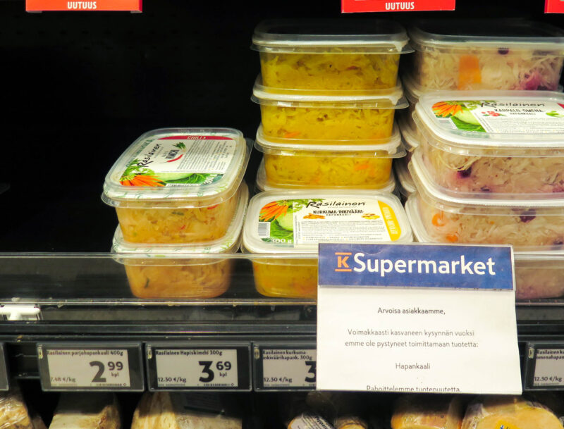 Hapankaalin kysyntä on noussut huomattavasti.