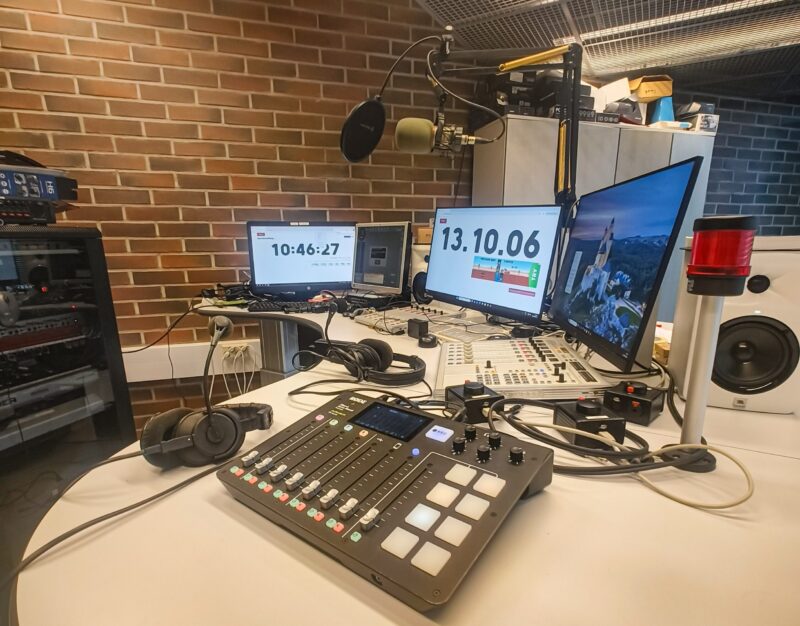 Haaga-Helian Pasilan kampuksen radiostudio.